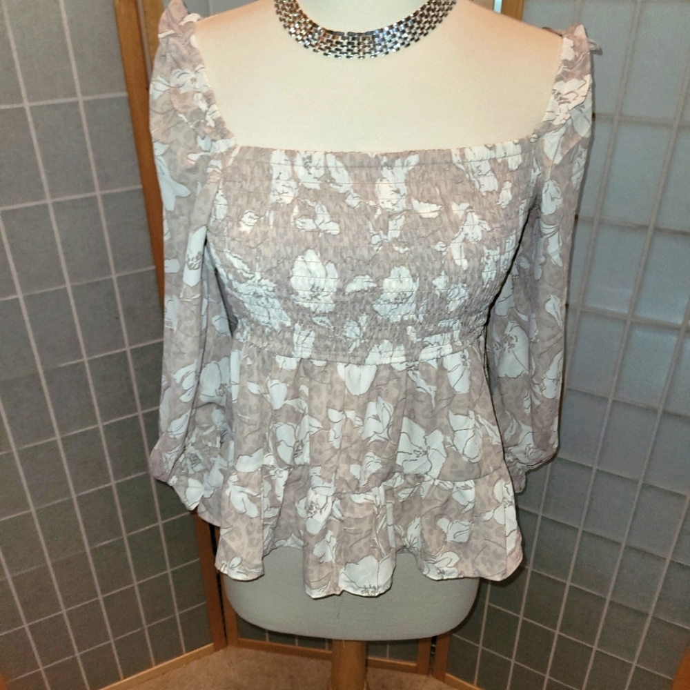 Blue pepper summer blouse